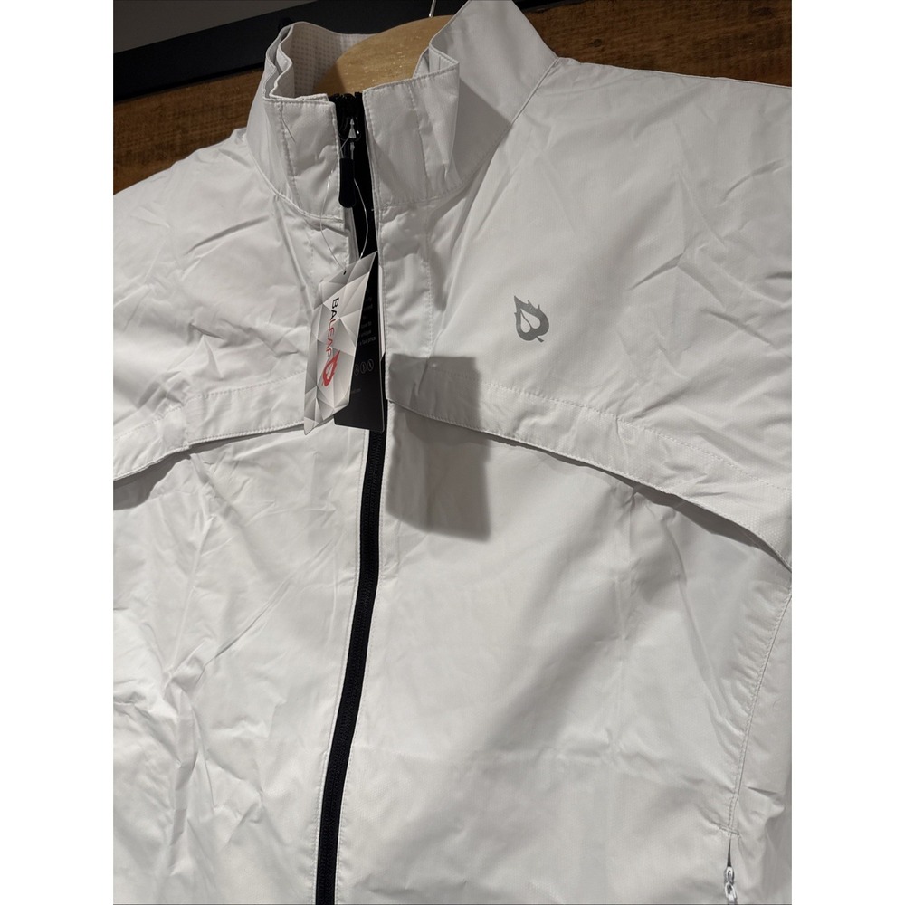 Baleaf White Cycling Running Jacket Coat Windbreaker Waterproof XXL New - Picture 2 of 10